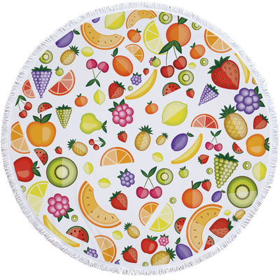 Tapete de Playa Redondo Estampado de Frutas - Image 38