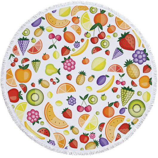 Tapete de Playa Redondo Estampado de Frutas - Image 38