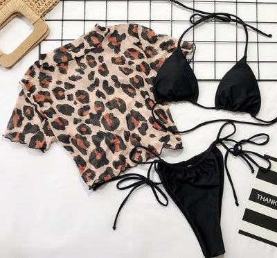 Traje de Baño Leopardo Tres Piezas Estampado - Image 23