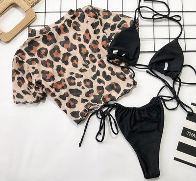 Traje de Baño Leopardo Tres Piezas Estampado - Image 25