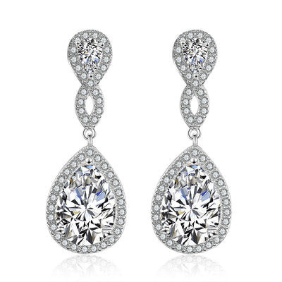 Aretes de Novia con Zirconia AAA Forma de Gota Banquete Nupcial - Image 10