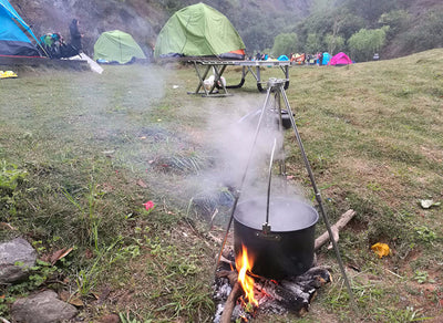 Trípode de Aluminio para Camping - Soporte Colgante de Ollas para Fogata - Image 12