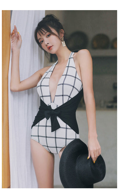 Traje de Baño Retro Ajustado de Una Pieza - Image 8
