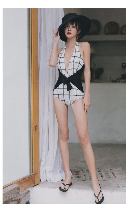 Traje de Baño Retro Ajustado de Una Pieza - Image 14