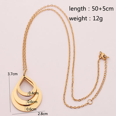 Collar Colgante de Acero Inoxidable Personalizado con Grabado de 3 Gotas de Agua y Nombre para Mujeres - Image 20