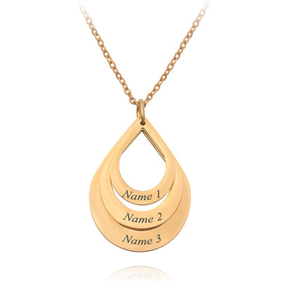 Collar Colgante de Acero Inoxidable Personalizado con Grabado de 3 Gotas de Agua y Nombre para Mujeres - Image 21