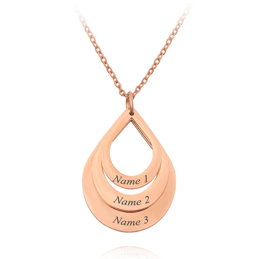 Collar Colgante de Acero Inoxidable Personalizado con Grabado de 3 Gotas de Agua y Nombre para Mujeres - Image 23