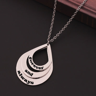Collar Colgante de Acero Inoxidable Personalizado con Grabado de 3 Gotas de Agua y Nombre para Mujeres - Image 25