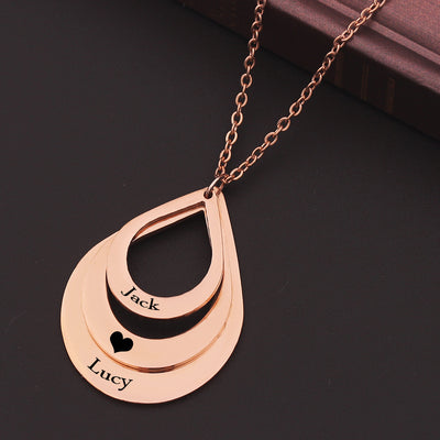Collar Colgante de Acero Inoxidable Personalizado con Grabado de 3 Gotas de Agua y Nombre para Mujeres - Image 27