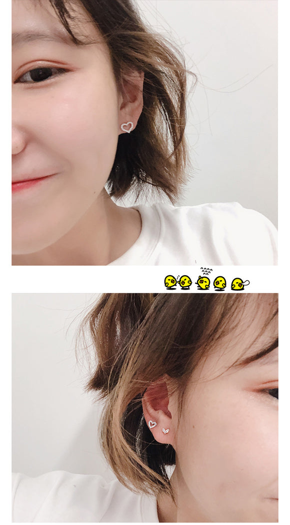 Aretes de Acero Titanio con Diseño de Orejas de Conejo