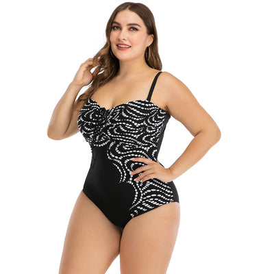 Traje de Baño Estampado Patchwork Negro - Image 10