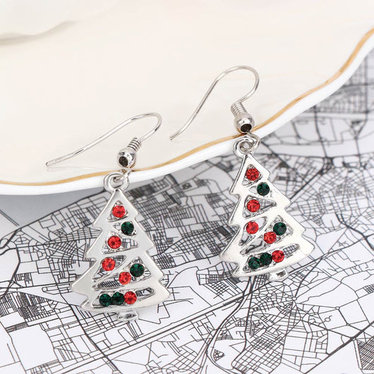 Aretes Navideños de Árbol de Cristal Rojo - Pendientes de Moda para Mujer - Image 10
