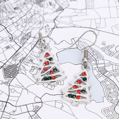 Aretes Navideños de Árbol de Cristal Rojo - Pendientes de Moda para Mujer - Image 11