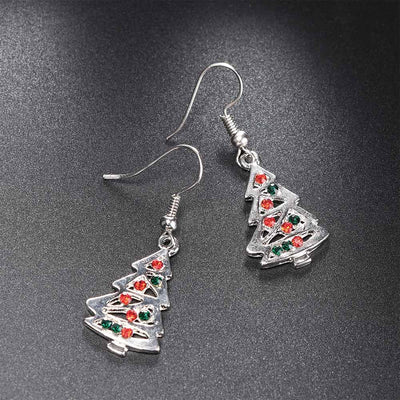 Aretes Navideños de Árbol de Cristal Rojo - Pendientes de Moda para Mujer - Image 12