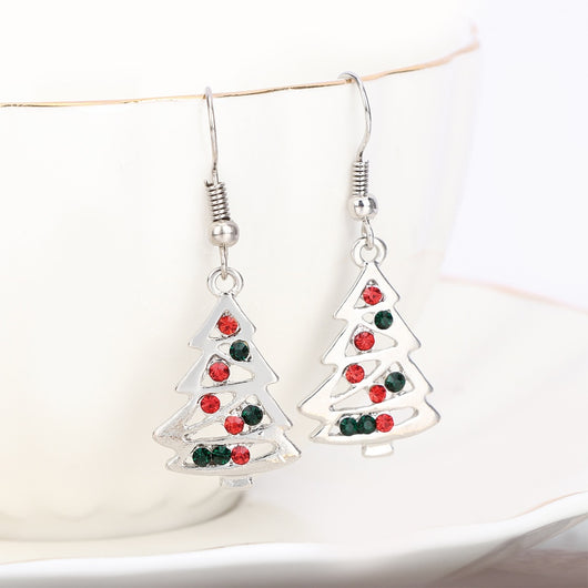 Aretes Navideños de Árbol de Cristal Rojo - Pendientes de Moda para Mujer - Image 17
