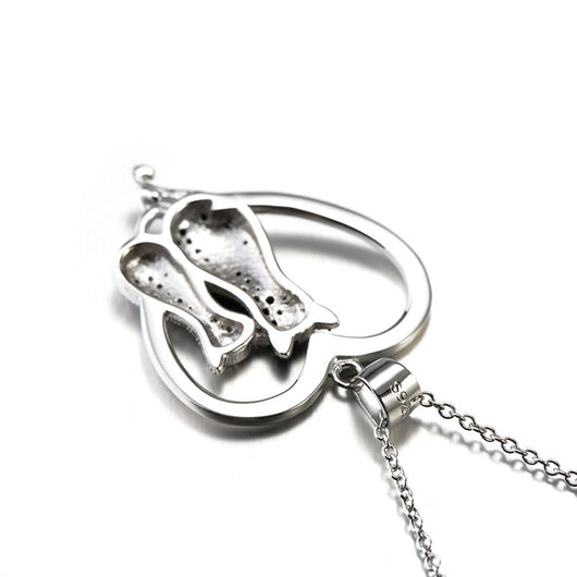 Collar de Plata 925 con Gatos Pareja Completo en Diamantes - Colgante para Mujer - Image 10