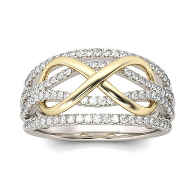 Anillo de Compromiso Bicolor con Moño y Circonia - Joyería para Mujer - Image 8