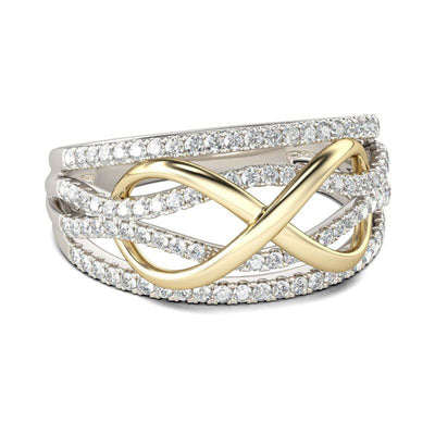 Anillo de Compromiso Bicolor con Moño y Circonia - Joyería para Mujer - Image 9