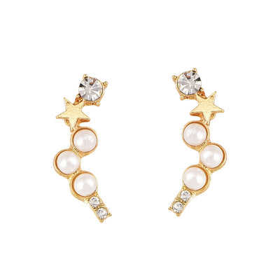 Arete Estrella de Cinco Puntas con Perlas - Image 7