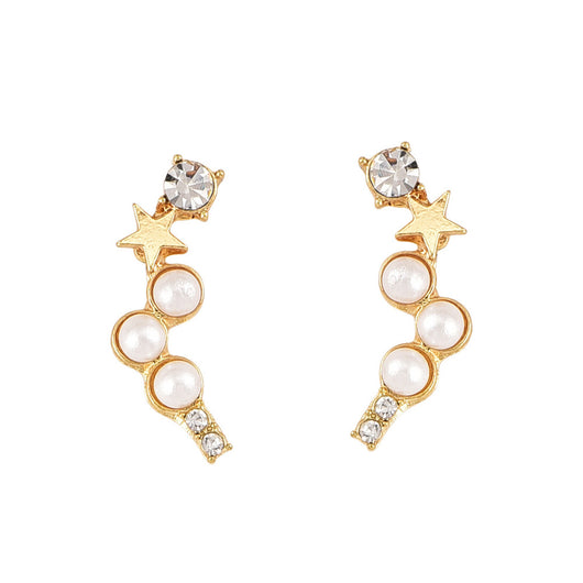 Arete Estrella de Cinco Puntas con Perlas - Image 7
