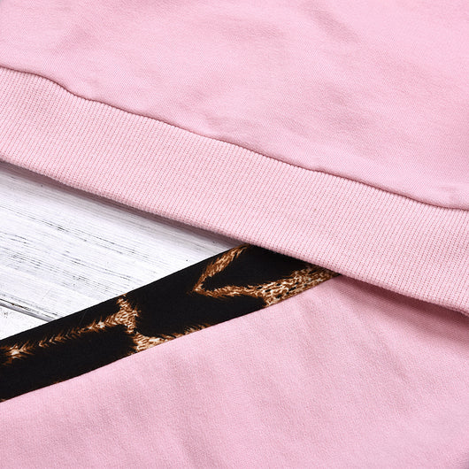 Suéter Bicolor Estampado Leopardo con Detalles de Cuentas - Image 13