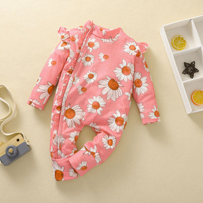 Mono para Bebé Niña Estampado Girasol con Mangas Volantes y Cierre Oculto - Image 14