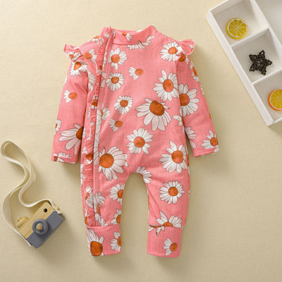 Mono para Bebé Niña Estampado Girasol con Mangas Volantes y Cierre Oculto - Image 15