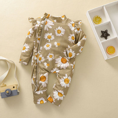 Mono para Bebé Niña Estampado Girasol con Mangas Volantes y Cierre Oculto - Image 23