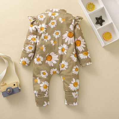 Mono para Bebé Niña Estampado Girasol con Mangas Volantes y Cierre Oculto - Image 25