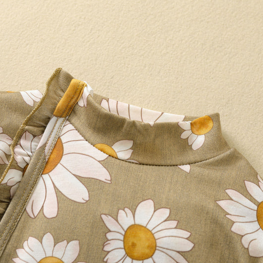 Mono para Bebé Niña Estampado Girasol con Mangas Volantes y Cierre Oculto - Image 26
