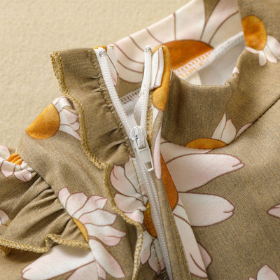Mono para Bebé Niña Estampado Girasol con Mangas Volantes y Cierre Oculto - Image 30