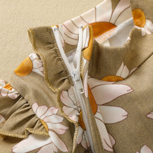 Mono para Bebé Niña Estampado Girasol con Mangas Volantes y Cierre Oculto - Image 30