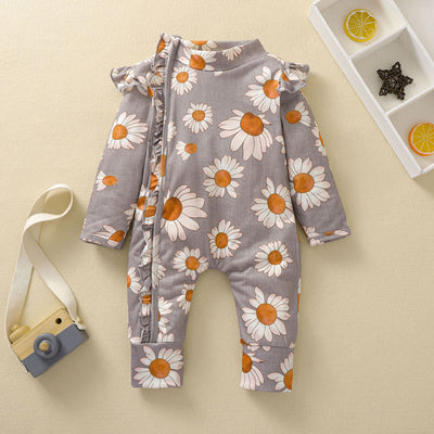 Mono para Bebé Niña Estampado Girasol con Mangas Volantes y Cierre Oculto - Image 33