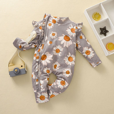 Mono para Bebé Niña Estampado Girasol con Mangas Volantes y Cierre Oculto - Image 34