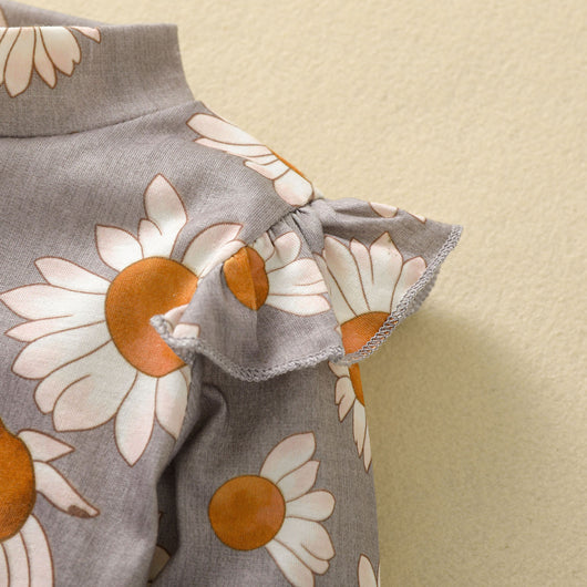 Mono para Bebé Niña Estampado Girasol con Mangas Volantes y Cierre Oculto - Image 37