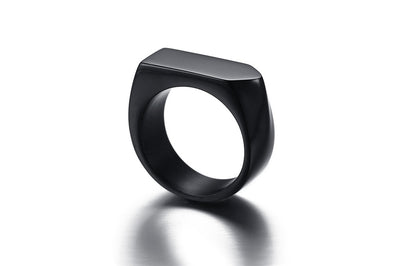 Anillo Cuadrado de Acero Inoxidable Negro para Hombre - Estilo Rock Vintage Hip Hop - Image 10