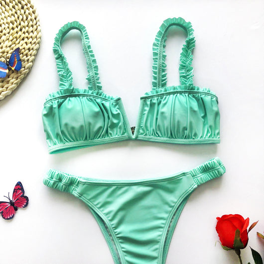 Bikini con Escote V y Volantes - Image 9