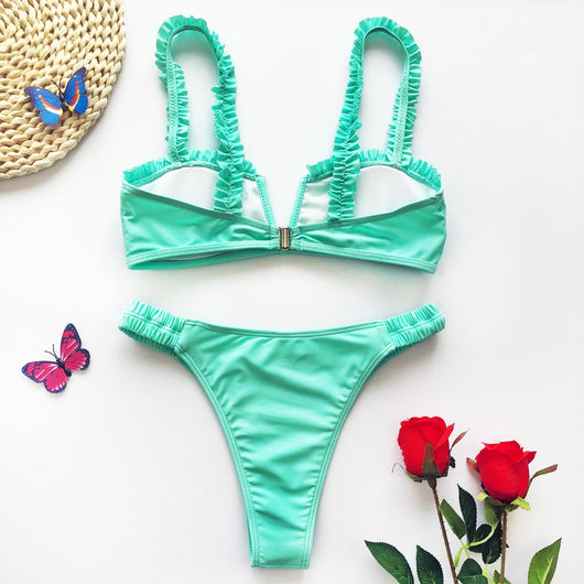 Bikini con Escote V y Volantes - Image 10