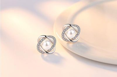 Aretes de Perla Concha con Giro Elegante - Image 13