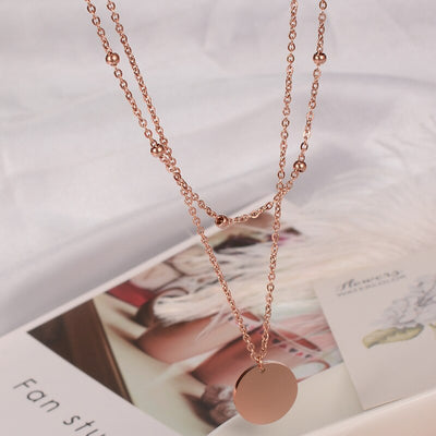 Collar Multicapa de Acero Titanio con Moneda y Perlas para Mujer - Image 13