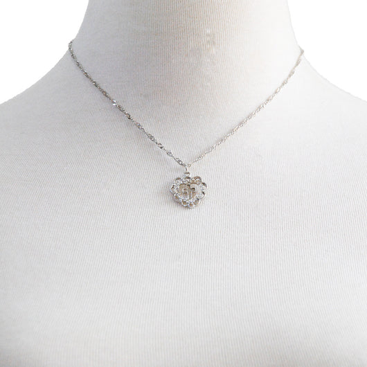 Collar Colgante de Corazón y Cruz en Tono Durazno - Image 14