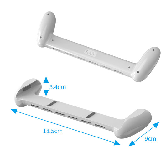 White game console grip for Switch OLED host, featuring ergonomic handles and multiple card storage slots. - Image 6