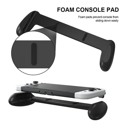 White game console grip for Switch OLED host, featuring ergonomic handles and multiple card storage slots. - Image 14