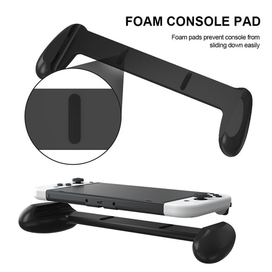 White game console grip for Switch OLED host, featuring ergonomic handles and multiple card storage slots. - Image 14