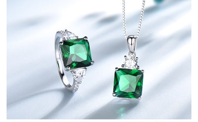 Anillo Colgante de Plata Esterlina con Esmeralda Nano - Image 13
