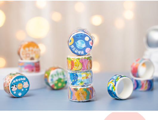 100 pieces of die-cut tape featuring cute plant and flower designs, including bushes, cacti, and various blossoms. - Image 11