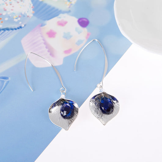 Aretes Largos de Cristal Orquídea en Aleación - Image 14