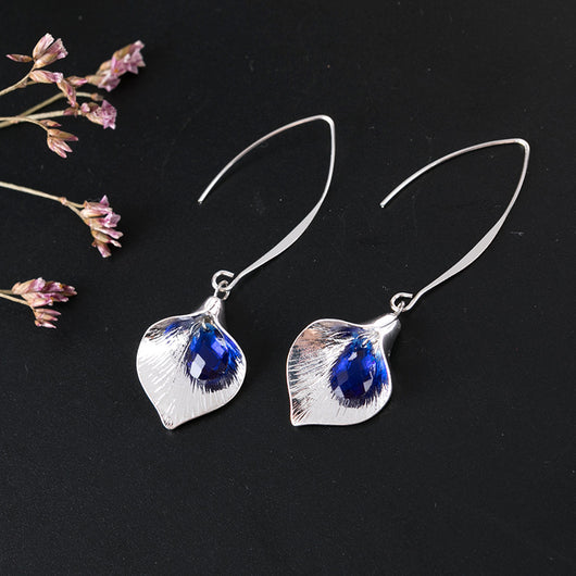 Aretes Largos de Cristal Orquídea en Aleación - Image 15