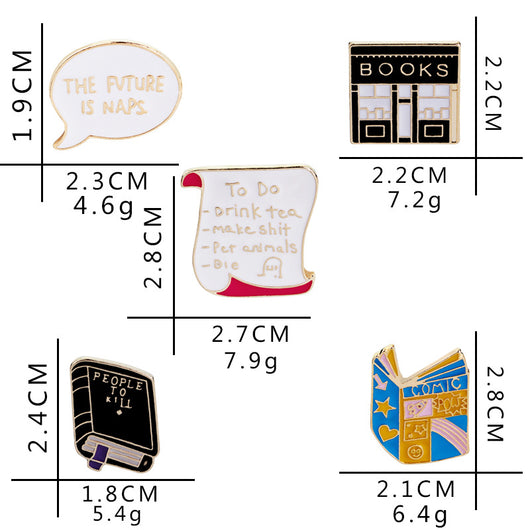 Broche de Biblioteca Cartoon - Conversación de Libros - Image 8