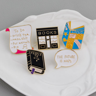 Broche de Biblioteca Cartoon - Conversación de Libros - Image 9